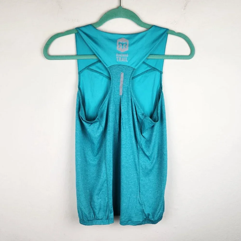 Salomon Ragnar Trail Race Bright Teal Blue Racerback Tank Top S